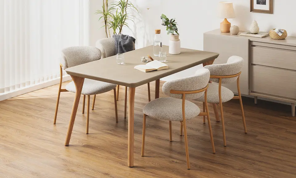 4人用 ダイニングテーブルセット 5点 LENAS