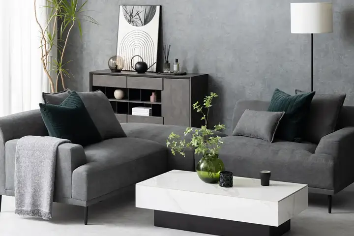 モノトーンで洗練された雰囲気のモダンテイストリビング