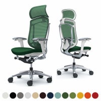 CC87BZ | コンテッサ セコンダ エクストラハイバック 大型固定ヘッドレスト 座クッション アジャストアーム ポリッシュフレーム ホワイトボディ ランバーサポート付 オカムラ｜¥255,600の動画