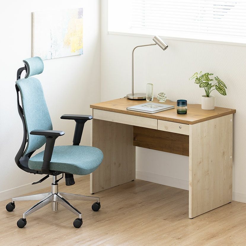 幅100cm 木製 ワークデスク おしゃれ ぺスパ2.0 古木調 引出し付き