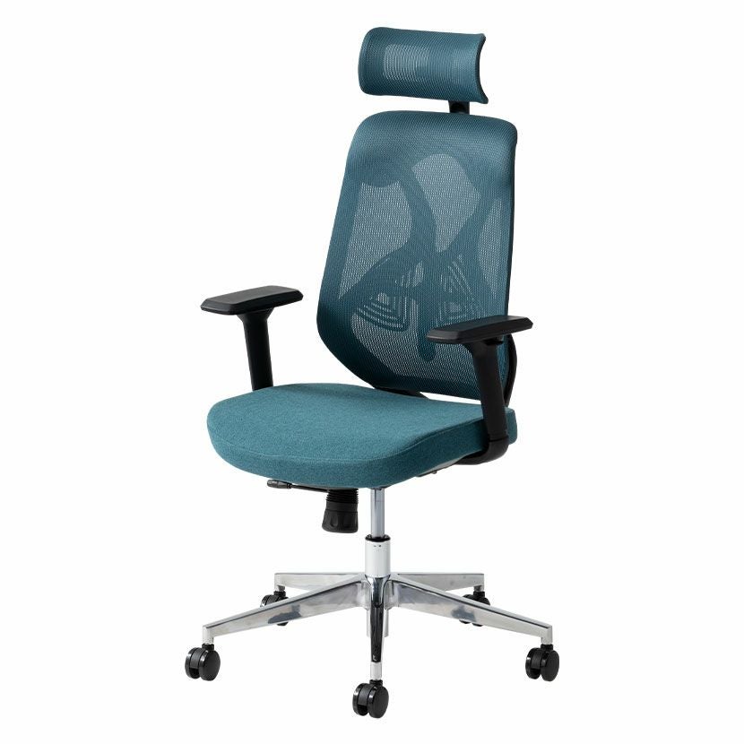 オフィスチェア YS-1 ヘッドレスト付き 肘付き キャスター付き