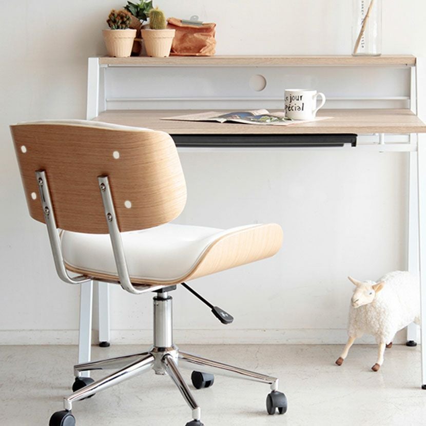 回転チェア ワークチェア グラム 木製 曲木 合皮 キャスター付き 昇降