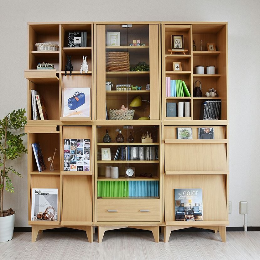 幅60cm ディスプレイラック 6BOX 扉付き ディスプレイ可能 ラック