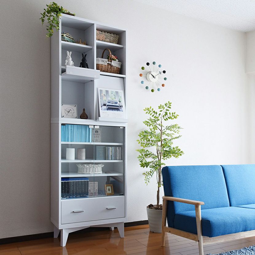 幅60cm ディスプレイラック 6BOX 扉付き ディスプレイ可能 ラック