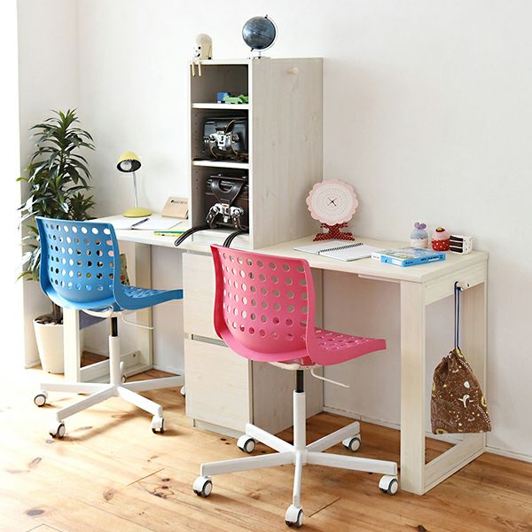 witsシリーズ コンパクトツインデスク 2台セット ラック&チェスト