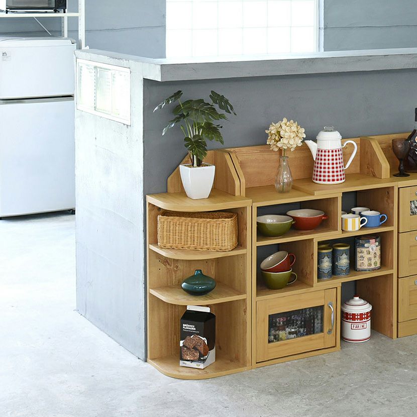 Lycka land カウンター下収納 コーナーラック 幅290×奥行290×高さ800mm