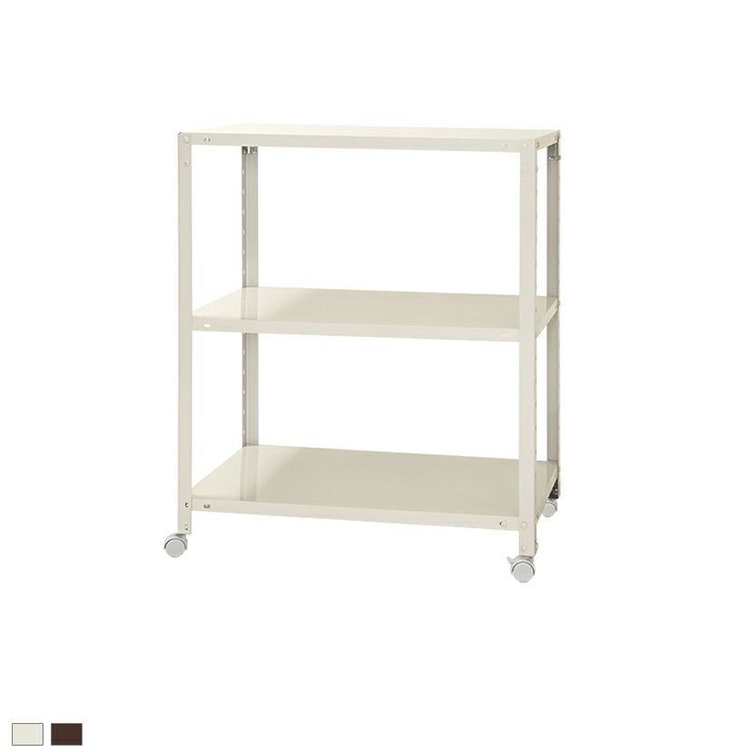 本体】スチールラック スリムラック 3段 キャスター付き /幅600×奥行