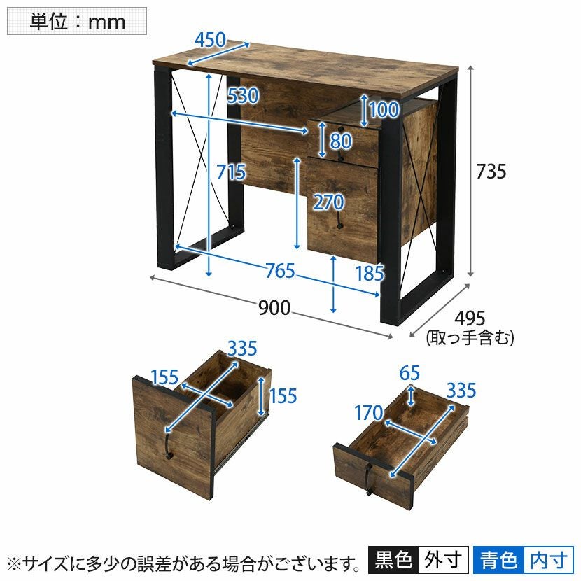 開店記念セール◆ブルックリンスタイルのヴィンテージ風デスク 楽天市場】【ﾏﾗｿﾝP5倍】ブルックリンスタイル デスク 幅90 奥行50 高さ