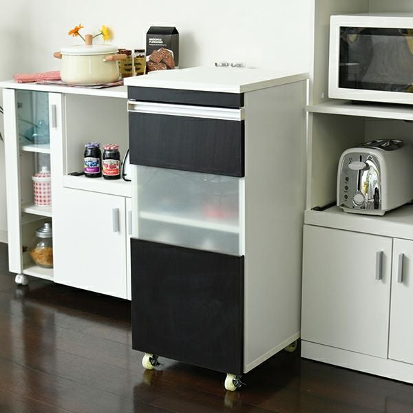 キッチンラック スリムラック キャスター付きロータイプ 幅300×奥行395