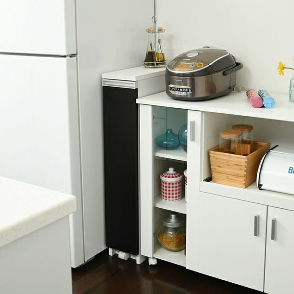 キッチンラック スリムラック キャスター付きロータイプ 幅300×奥行395