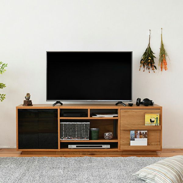 テレビ台 引き出し付き モダン木製ガラス扉付きテレビ台 | 洗練されたデザインと豊富な収納力
