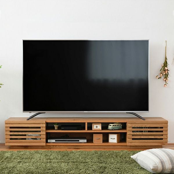 テレビ台 リビングボード ロータイプ フラップ扉×フラップ扉 配線収納