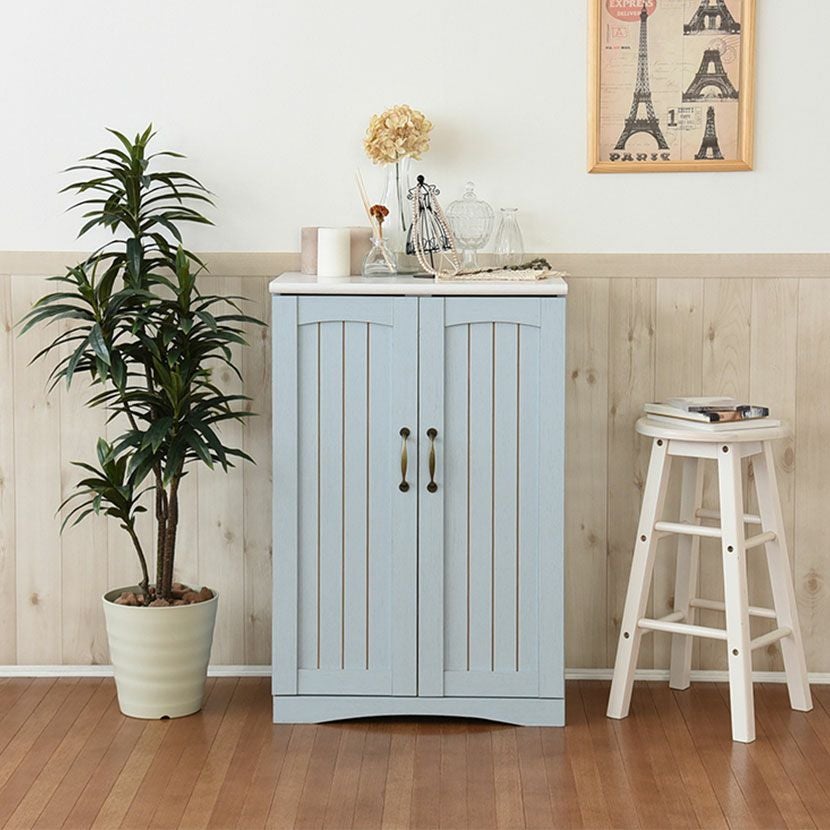 幅60.5cm フレンチカントリー 扉付き キャビネット リビング