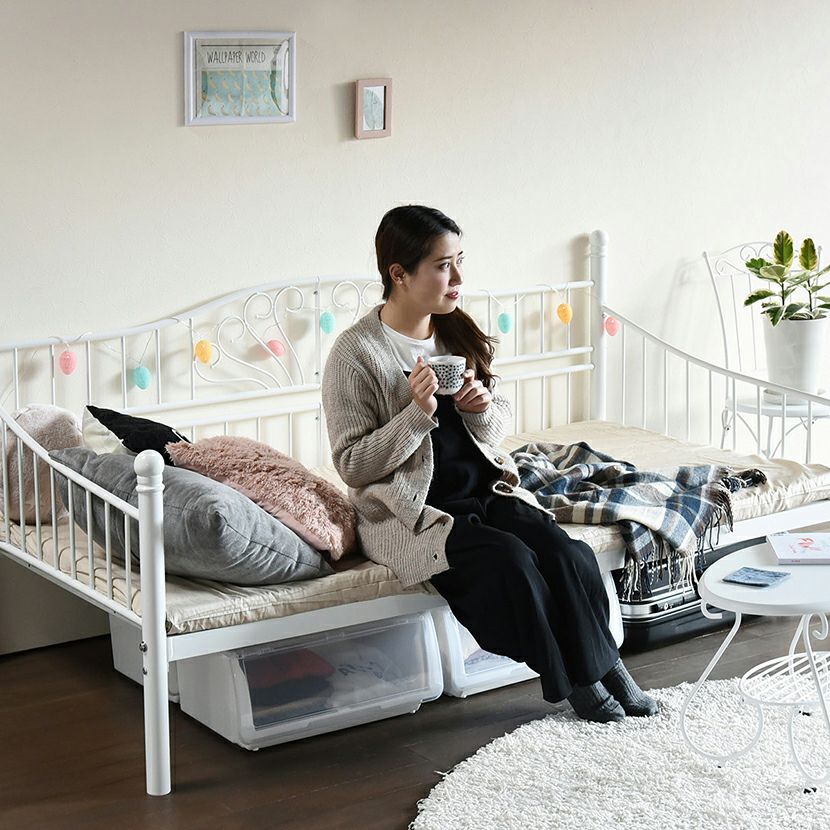 幅104.5cm ロートアイアン デイベッド シングル ベッド フレーム