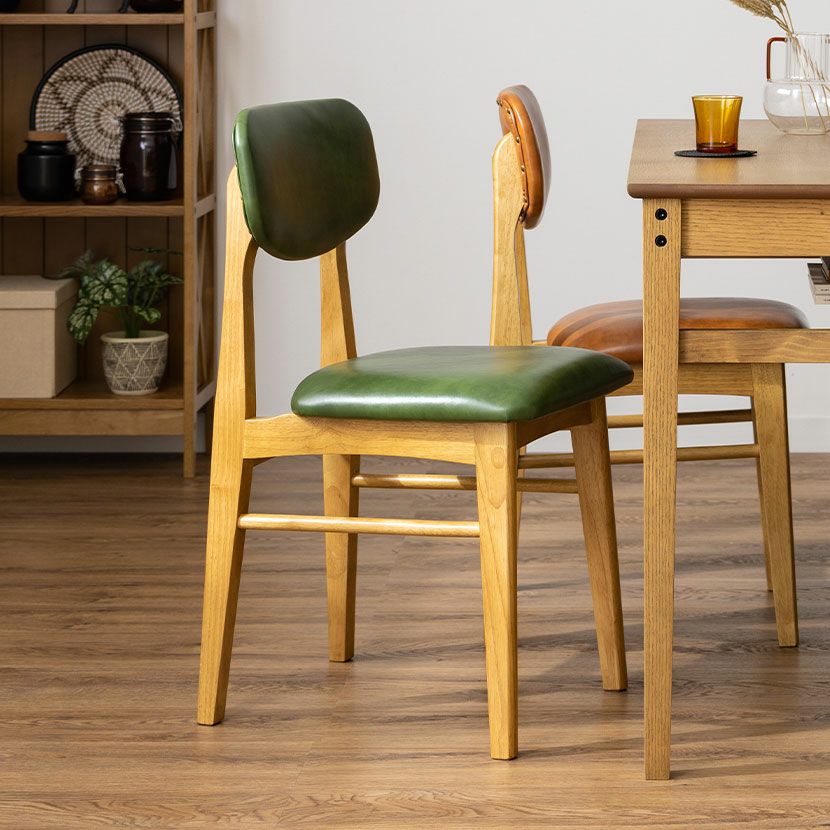 ダイニングチェア ラスティック 木製 天然木 板座 コンパクト チェア