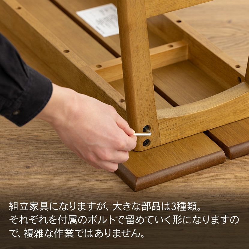 ※キズ有り　ハンドメイド木製ベンチ　座面高さ45㎝×幅80㎝　ラスティックパイン 幅100］ダイニングベンチ 木製 傷防止パッド付 フォースター塗装 食卓