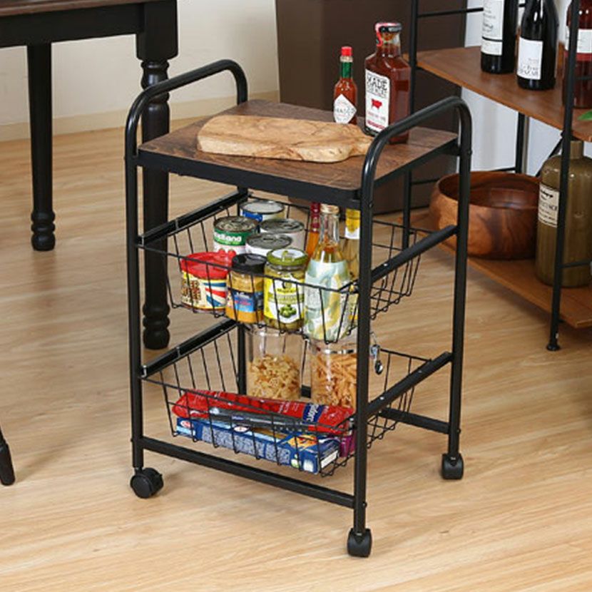 幅45cm キッチンワゴン 3段 天板付き スライド式 引出し式 移動式