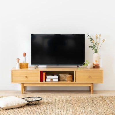 幅180cm 木製 テレビボード ～70型以上 天然木 アッシュ材 引出し付き ティアイアイ　テレビボード　引き出し付　ナチュラル