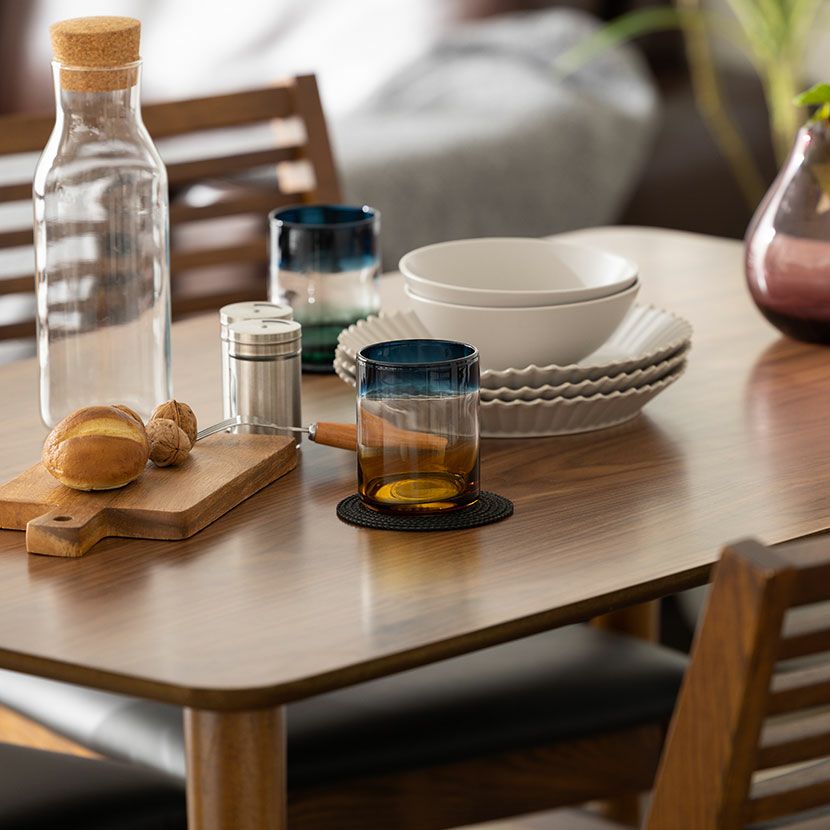 幅120cm 木製 ダイニングテーブル 長方形 天然木 省スペース