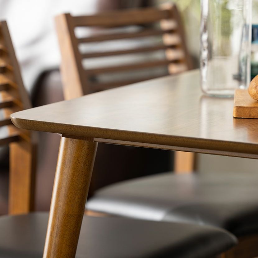 幅120cm 木製 ダイニングテーブル 長方形 天然木 省スペース