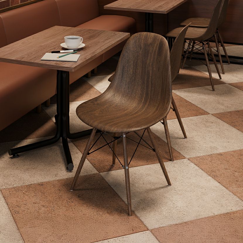 ダイニングチェア 木目 シェル型 チェア 肘なし カフェチェア 北欧