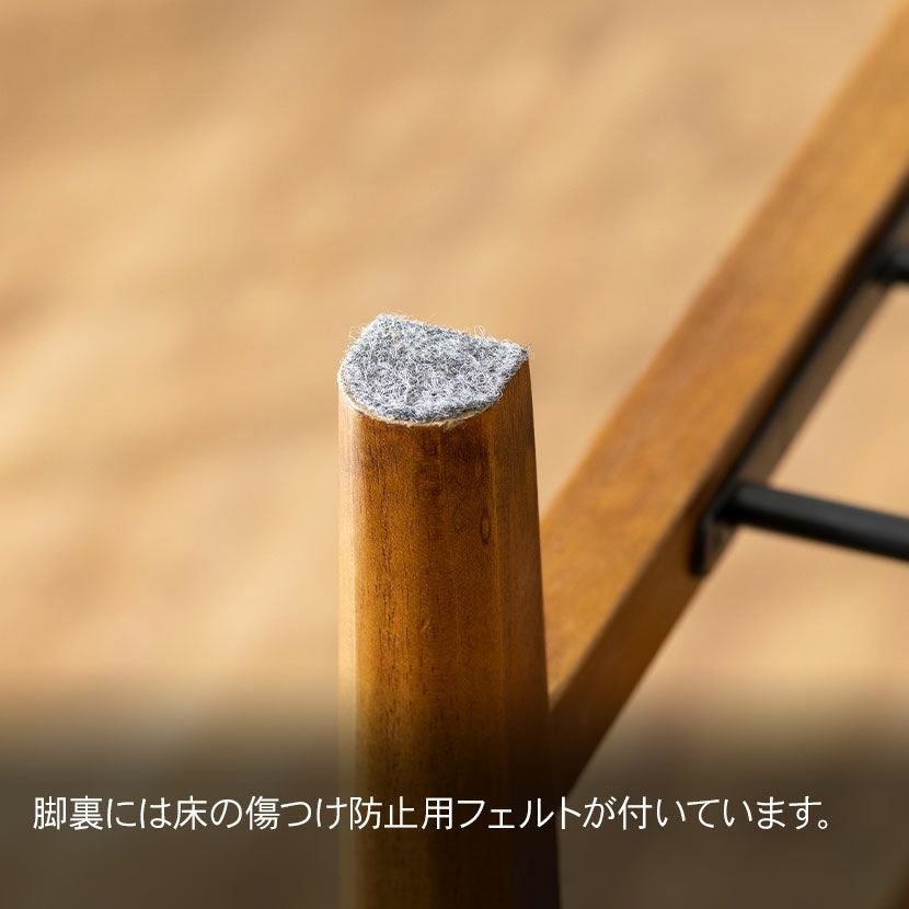 木製 ダイニングチェア アンティーク風 布張り 棚付き 肘なし 黒