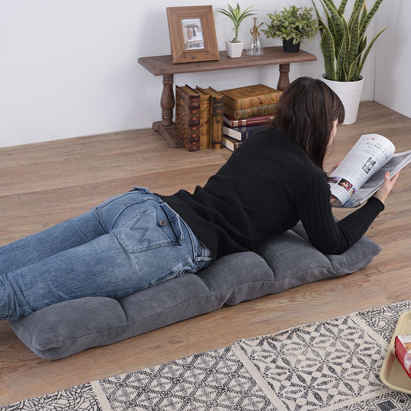 もこもこリクライナー 座椅子 リクライニング 14段階 フルフラット