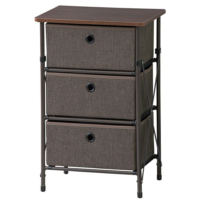 幅40cm 簡単組立チェスト 3段 引き出し 収納 折りたたみ コンパクト