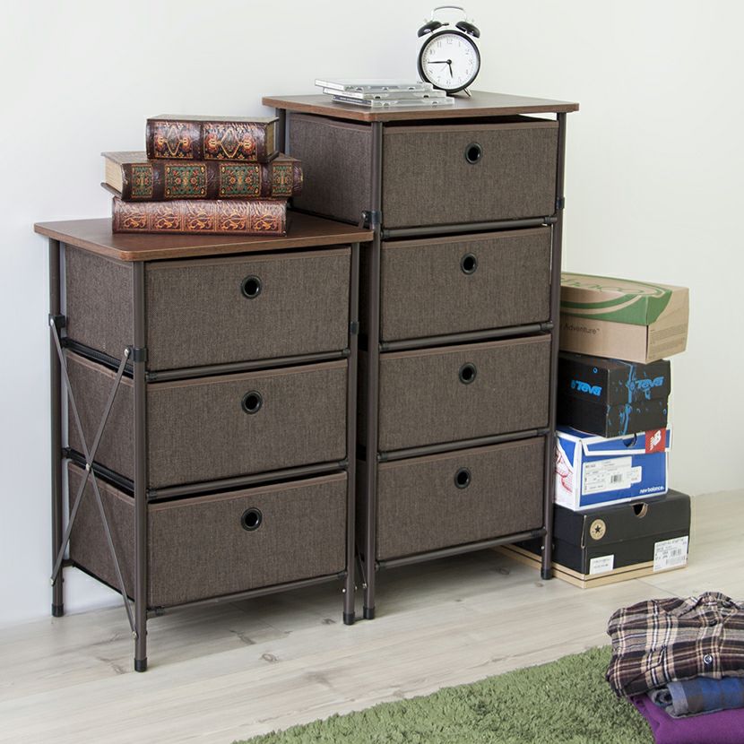 幅40cm 簡単組立チェスト 3段 引き出し 収納 折りたたみ コンパクト