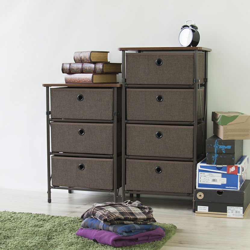 幅40cm 簡単組立チェスト 3段 引き出し 収納 折りたたみ コンパクト