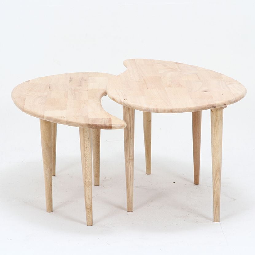 幅50cm 円形 サイドテーブル 無垢 チーク ラタン 丸テーブル ラウンド