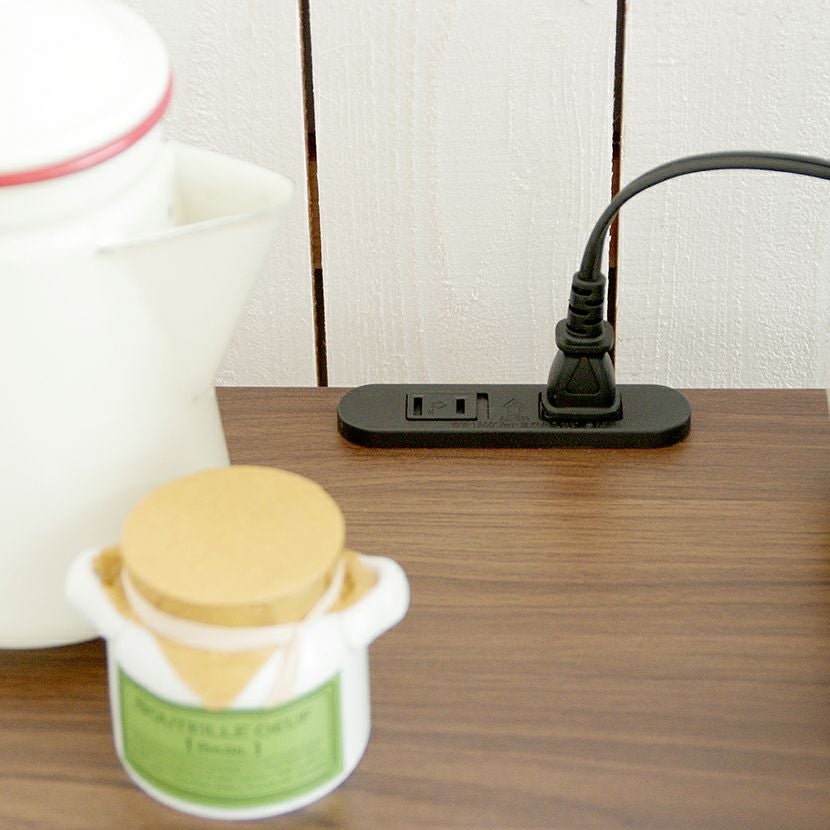 Latte カウンターテーブル コンセント付き 足置き付き 棚付き 収納 机