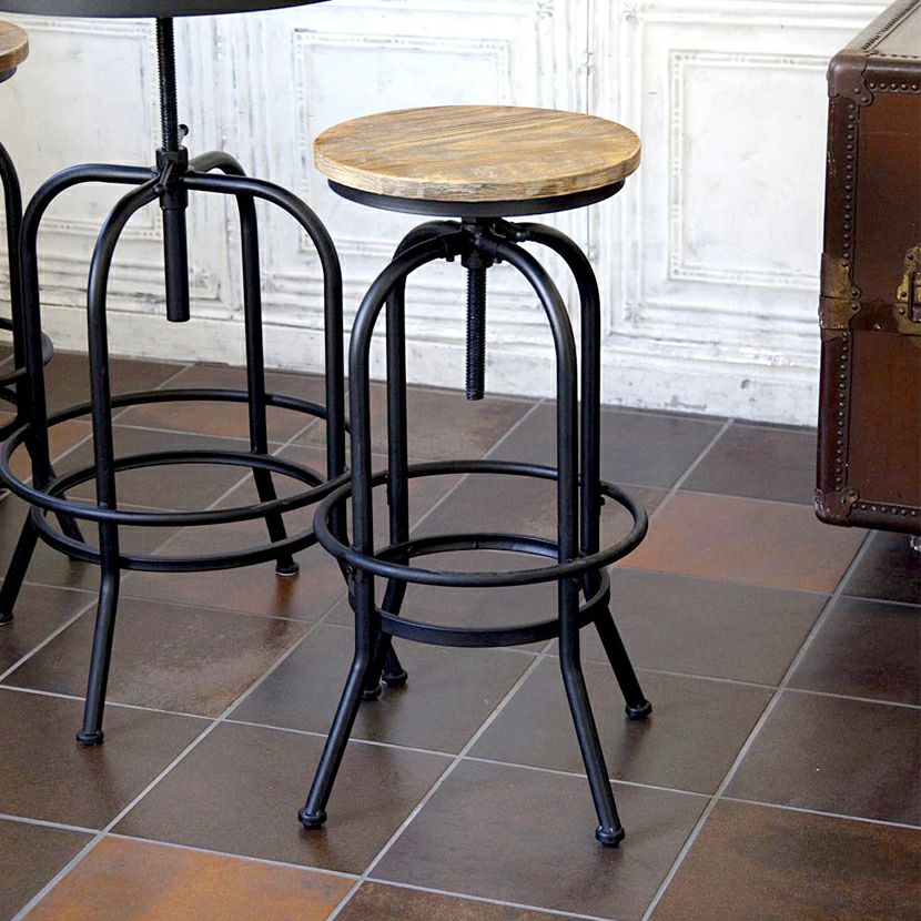 ハイレトロスツール INDUSTRIAL スチール 回転式 高さ調節 丸椅子