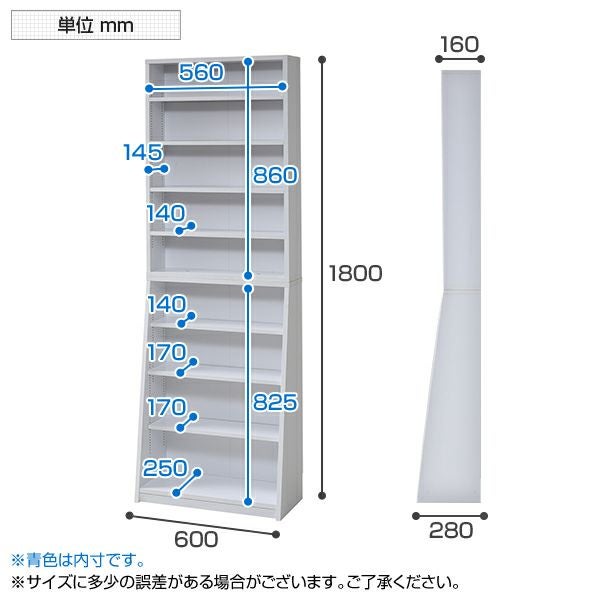 幅60cm 1cmピッチ 本棚 薄型 大収納 大容量 書棚 飾り棚 ディスプレイ