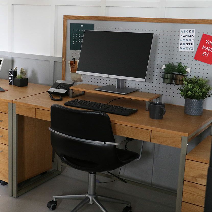 幅120cm 木製 デスク drip アジャスター付き 引出し付き オーク材 無垢