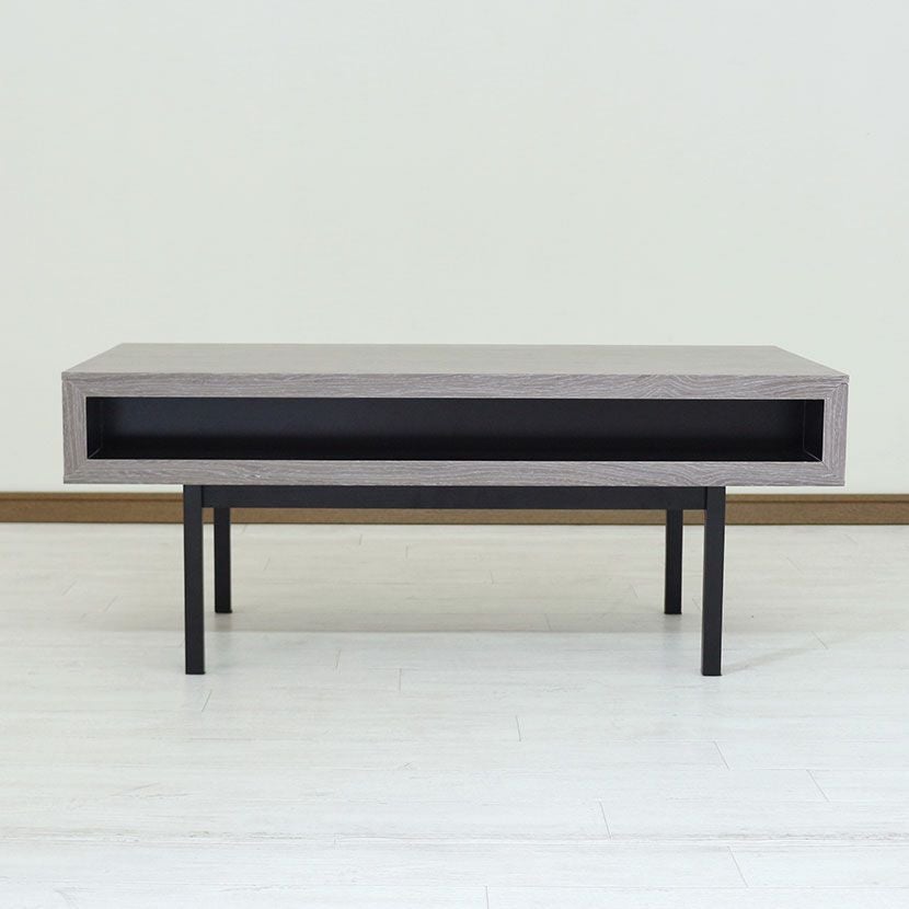 天然木の温もり感じるモダンローテーブル 幅100cm 引出し付【完成品】 幅100cm 木製 センターテーブル 引出し付き 天然木 コーヒーテーブル