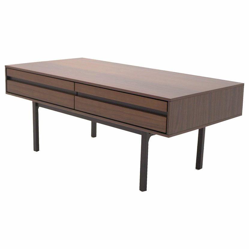 幅100cm 木製 センターテーブル 引出し付き 天然木 コーヒーテーブル