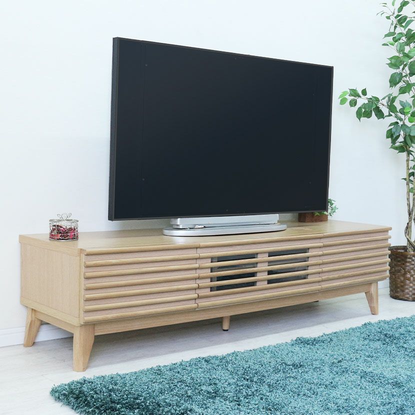 堀田木工所 幅150.2cm テレビボード 木製 アルダー材 自然塗装 脚付き