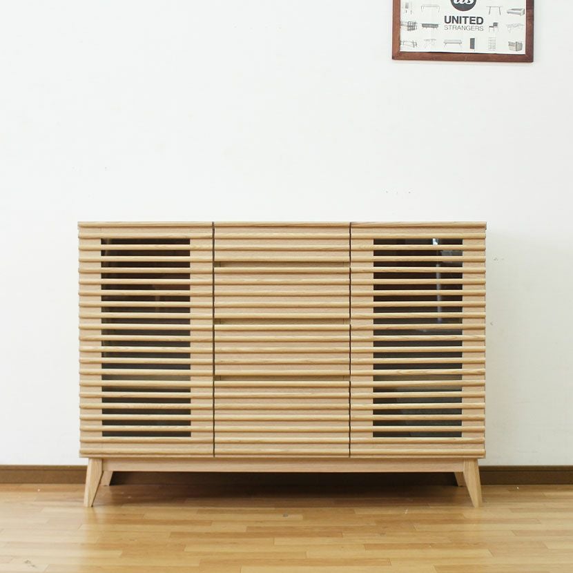 幅100cm 木製 ローテーブル 収納付き 格子デザイン 引き出し付き