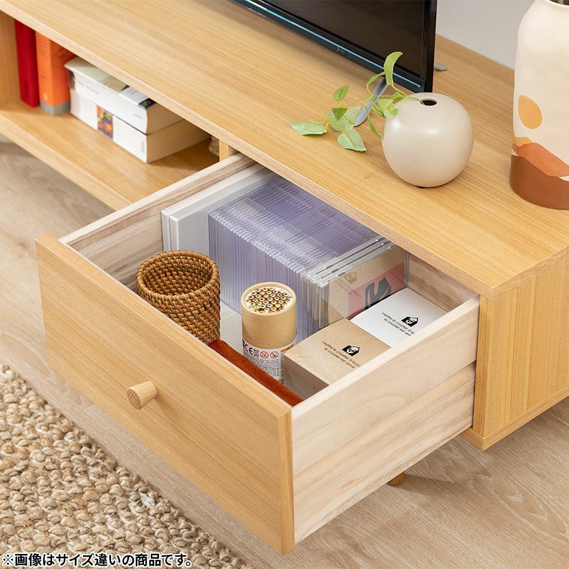 幅180cm 木製 テレビボード ～70型以上 天然木 アッシュ材 引出し付き