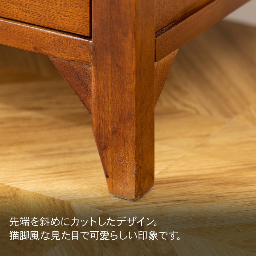 幅150cm 木製 ローボード アンティーク風 ～55型対応 ガラス扉 天然木