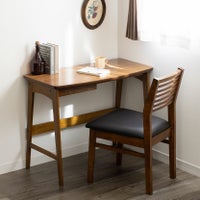 デスクチェアセット 2点 トムテ 木製 天然木 引き出し付き コンパクトデスク チェア 背もたれ付き 椅子 おしゃれ シンプル 北欧 書斎 テレワーク リビング ブラウン｜¥37,728の動画