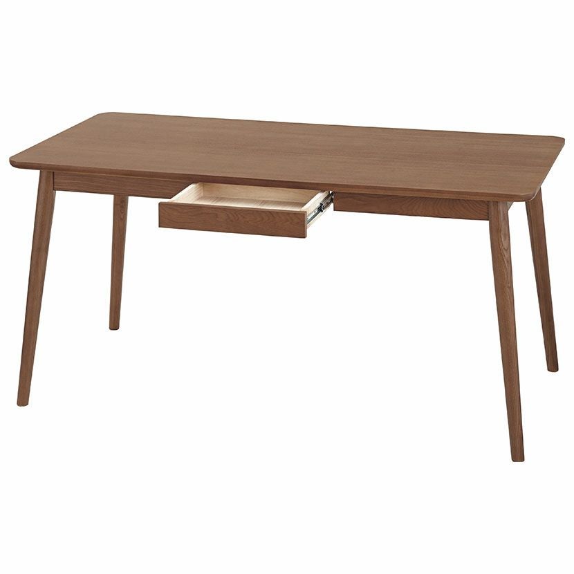 幅150cm 木製 ダイニングテーブル 引き出し付き 収納付き 4人掛け 天然