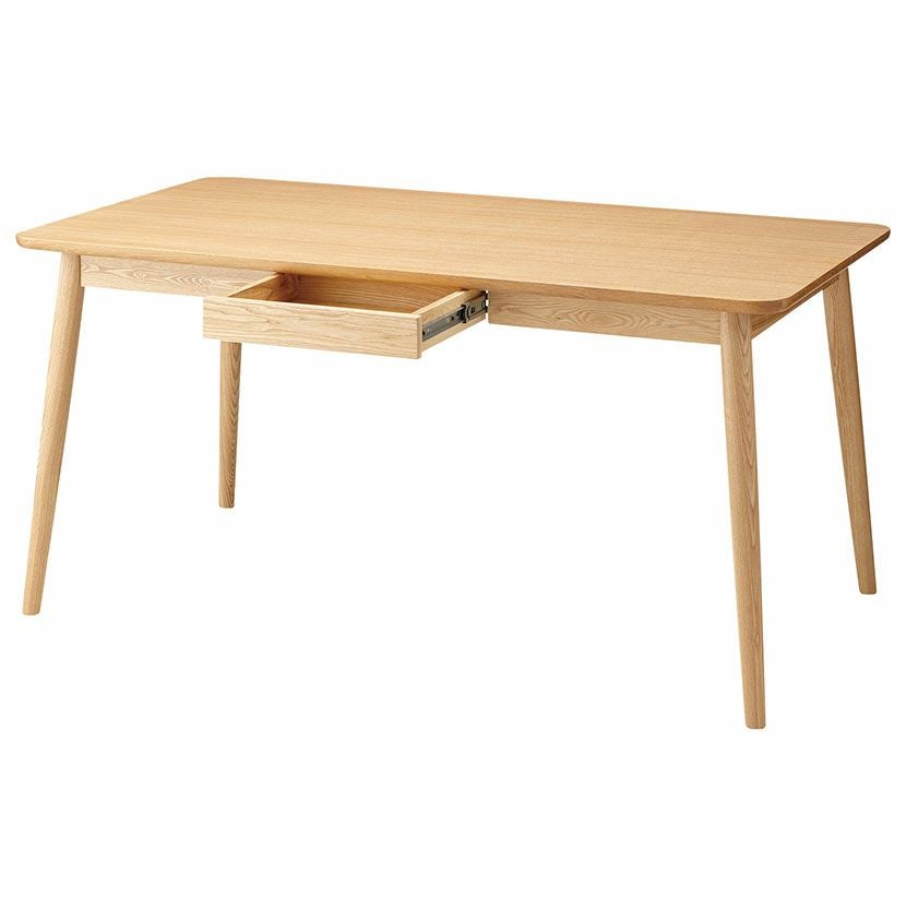 幅150cm 木製 ダイニングテーブル 引き出し付き 収納付き 4人掛け 天然