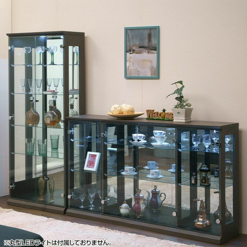 設置無料】幅65cm コレクションケース ガラス 収納 棚 スリム