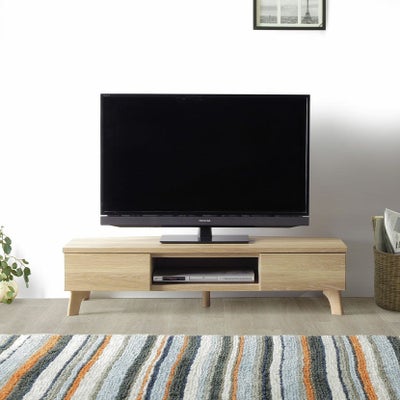 幅121cm テレビボード 天板回転式 木目調 ローボード テレビ台 北欧 