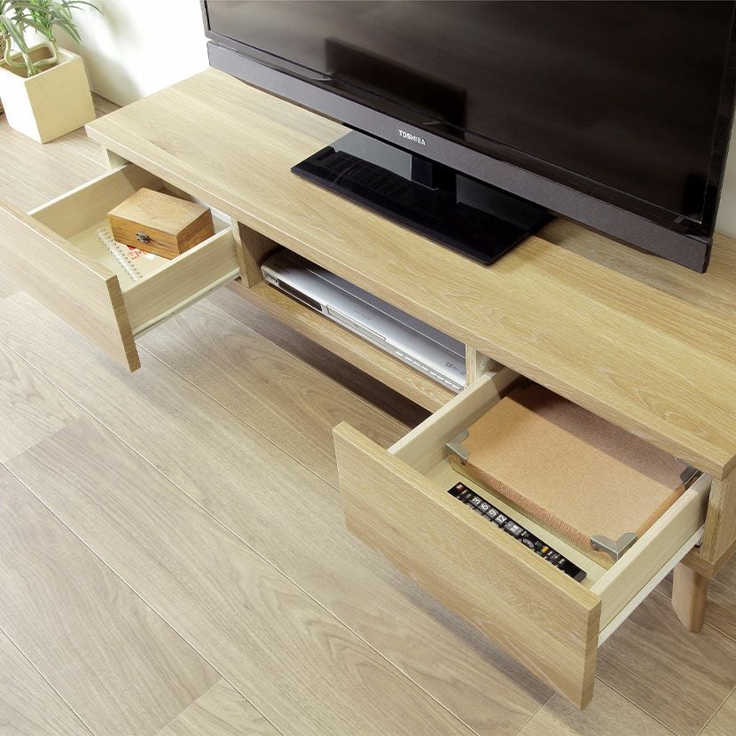 幅121cm テレビボード 天板回転式 木目調 ローボード テレビ台 北欧