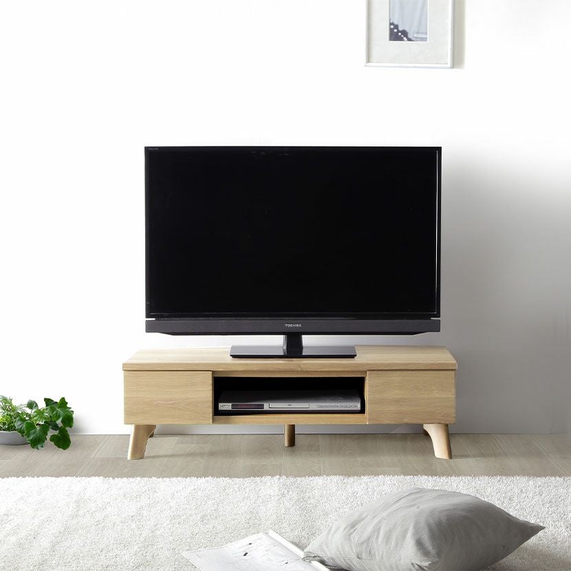 幅121cm テレビボード 天板回転式 木目調 ローボード テレビ台 北欧