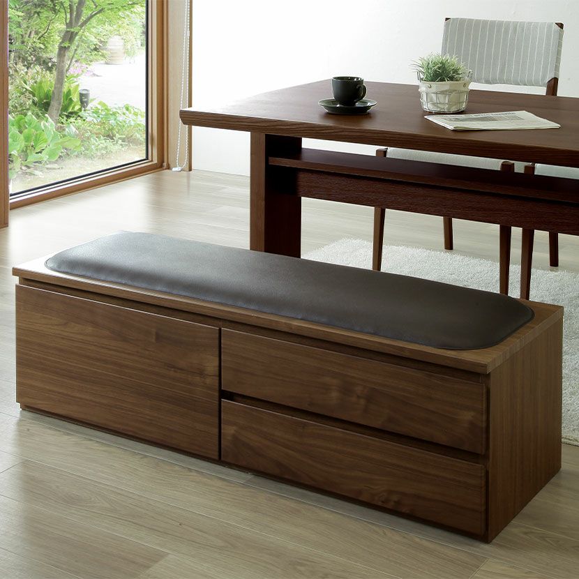 幅120cm チェストベンチ 引き出し 収納付 ベンチ 北欧 完成品 | 暮らし