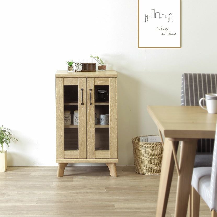 幅48cm キャビネット 扉 収納 木目調 北欧 シンプル ルンバブル